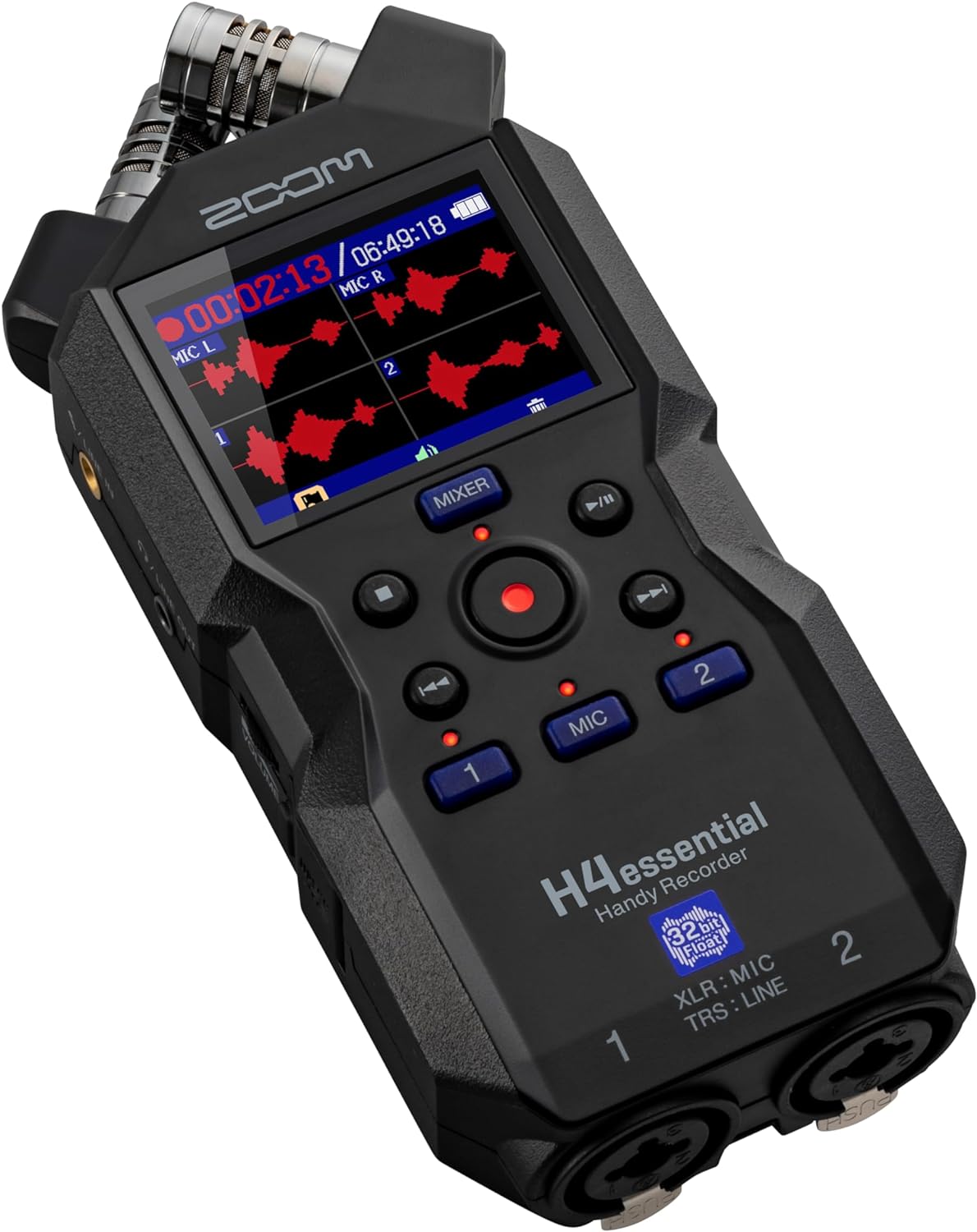 Zoom H4essential 4-Track Handy Recorder Bundle with 2x Zoom ZDM-1 Podcast Dynamic Microphone, ZHP-1 Headphones, TPS-4 Tripod, Windscreen, XLR Cable