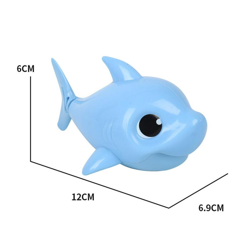 Toddler Bath Toys Cute Cartoon Swimming Shark Clockwork Wagging Tail  Rotating Device Beach Baby Bath Tub Wind Up Toy