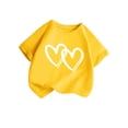 thumbnail image 1 of Plebaso T-Shirts à Imprimé Cœur pour Garçons et Filles, Col Rond, Manches Courtes Décontractées, Hauts Graphiques Mignons pour Enfants, 1 of 7