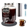 thumbnail image 1 of Cold Brew Coffee Maker With Silicone Mat, Cold Brew Pitcher,1 Gallon Glass Pitcher With Stainless Steel Filter,304 Stainless Steel Leak-Proof Spigot,, 1 of 9