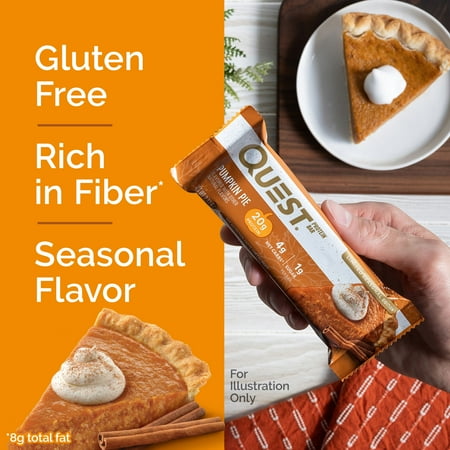 Quest Seasonal Protein Bar, High Protein, Low Carb, Pumpkin Pie, 4 Count