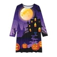 thumbnail image 4 of Robes Décontractées pour Filles Manches Longues Col Rond 4-14 Ans Robe Princesse Imprimée Halloween Manches Longues Col Rond Multicolore 170, 4 of 4