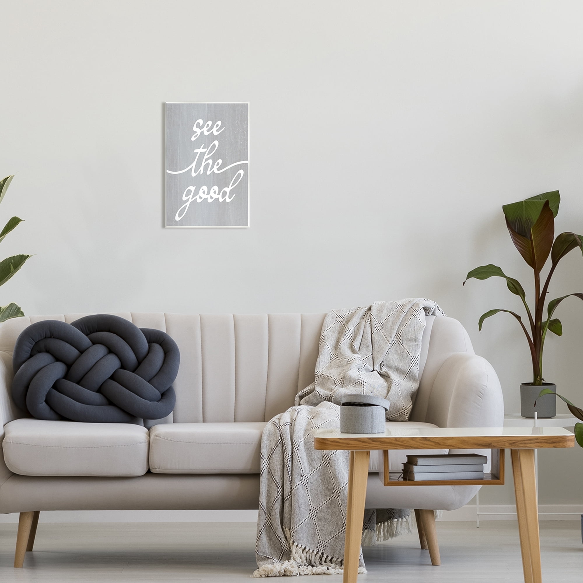 Stupell Industries Grey See The Good Inspirational Painting Unframed Art Print Wall Art, 10 x 15