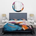 thumbnail image 3 of Designart "Expression of Blue and Pink Paint Ink I" Abstract Fractal Bedding Covert Set - Abstract Colorful Modern Bed Set With 2 Shams, 3 of 5