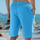 thumbnail image 4 of Pantalones Cortos de Cintura Elástica para Hombre con Bolsillos, Color Sólido, Cordón de Cintura Elástica Casual Y Bolsillos Pantalones Cortos para Hombres Verano Casual, 4 of 5
