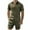 Army Green C, variant on Men Casual Short Sets Short Sleeve Button Down Shirt Elastic Waist Shorts 2 Piece Tracksuit Solid Cardigan Business Sets
