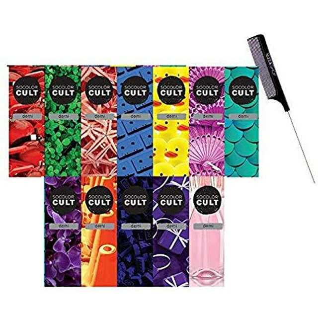 Matrix Original CULT Permanent, Semi-Permanent, Demi Vibrant Bold Hair Color (w/Sleek Steel Pin Rat Tail Comb) So Color Haircolor Dye (DEMI - BLOOMING ORCHID)
