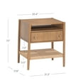thumbnail image 4 of Nathan James Meads Wood Nightstand with Drawer, Vintage Nightstand with Seagrass Storage and Brass Handles, Light Brown, 4 of 6