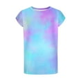 thumbnail image 5 of YABCSAZ Girls Summer Outfits Color Block Short Sleeve Tops Loose Fit Active Tee Shirts Kids Casual T-Shirts Blouses Tie Dye Shirts Tops Baby Clothes Size 13 T, 5 of 7