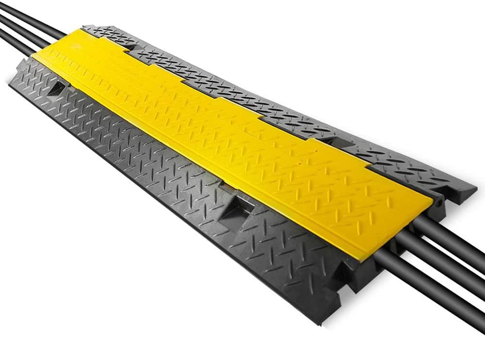 Pyle Durable Cable Protective Ramp Cover Supports 33000lbs Three Channel Heavy Duty Cord