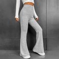 thumbnail image 4 of Pants for Women Autumn Winter Fashion Solid Color Wide Strip Loose Wide Leg Casual Trousers Flowy Pants, 4 of 8