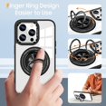 thumbnail image 5 of Dteck Clear Magnetic Case for iPhone 13 Pro,Shockproof TPU 360°Rotatable Ring Stand Case Compatible with MagSafe Transparent PC Back Cover for iPhone 13 Pro,Black, 5 of 8