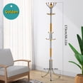thumbnail image 1 of 1pc Coat Rack(16 Hooks), Metal Free-Standing Coat Racks Hall Tree Entry-Way Furniture Best For Hanging Up Jacket, Purse, Hand-Bag, Cloth, Hat, Winter Scarf Holder, 1 of 5