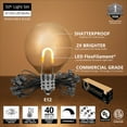thumbnail image 3 of Wintergreen Lighting FlexFilament Edison Bulb Shatterproof G50 Outdoor Patio Lights, 50 ft, 50 Lights, 3 of 7