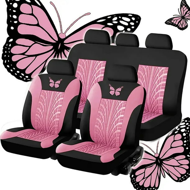 Juego Completo de Fundas para Asientos de Coche - Funda Universal Bordada para Asientos de Coche