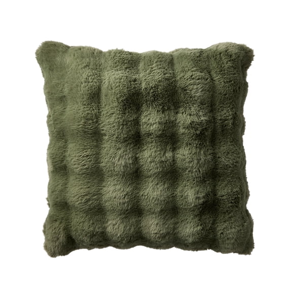 Better Homes & Gardens 22"X22" Bubble Fur Decorative Throw Pillow Cover- Dark Cilantro