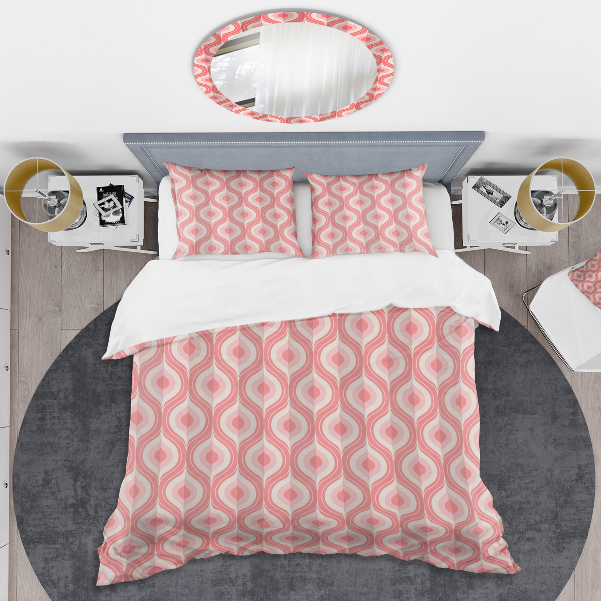 Designart 'Retro Drop Design I' Mid-Century Modern Duvet Cover Set