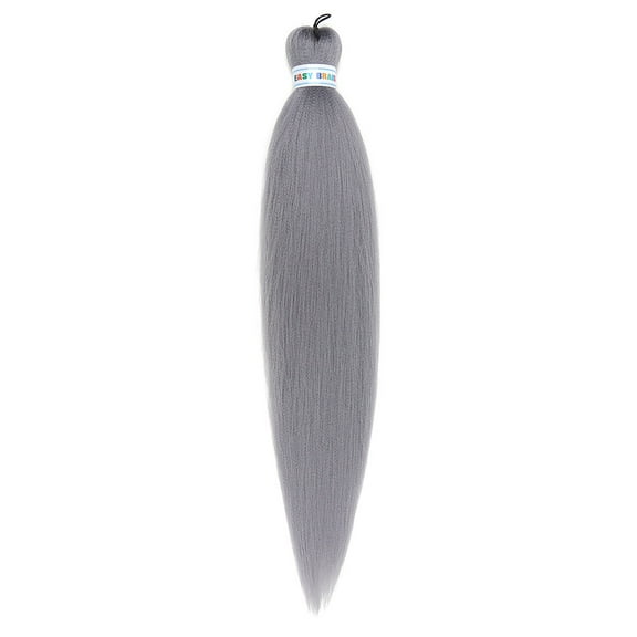 XmhyTop-A Hair Extensionss 3 Pcs 66cm Pre Stretched Braiding Hair, Synthetic Crochet Braids with Texture, Hot Water Setting Soft Long Straight Braids for Hair Braiding,Grey