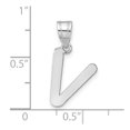 thumbnail image 4 of Diamond2Deal 14K Pendentif Initiale Lettre V en Or Blanc pour Femmes, 4 of 6