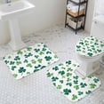 thumbnail image 5 of Sage Green Shamrocks Bathroom Rugs Sets 3 Piece St. Patricks Day Spring Small Bath Mats Set Non Slip Absorbent Bath Mat with U-Shaped Contour Rug Toilet Lid Cover for Bathroom Decorations, 5 of 8