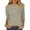 Khaki, variant on Ruimatai Women's 3/4 Sleeve T-Shirt Casual Loose Blouse Round Neck Button Top Soft Polyester Summer Spring Fashion