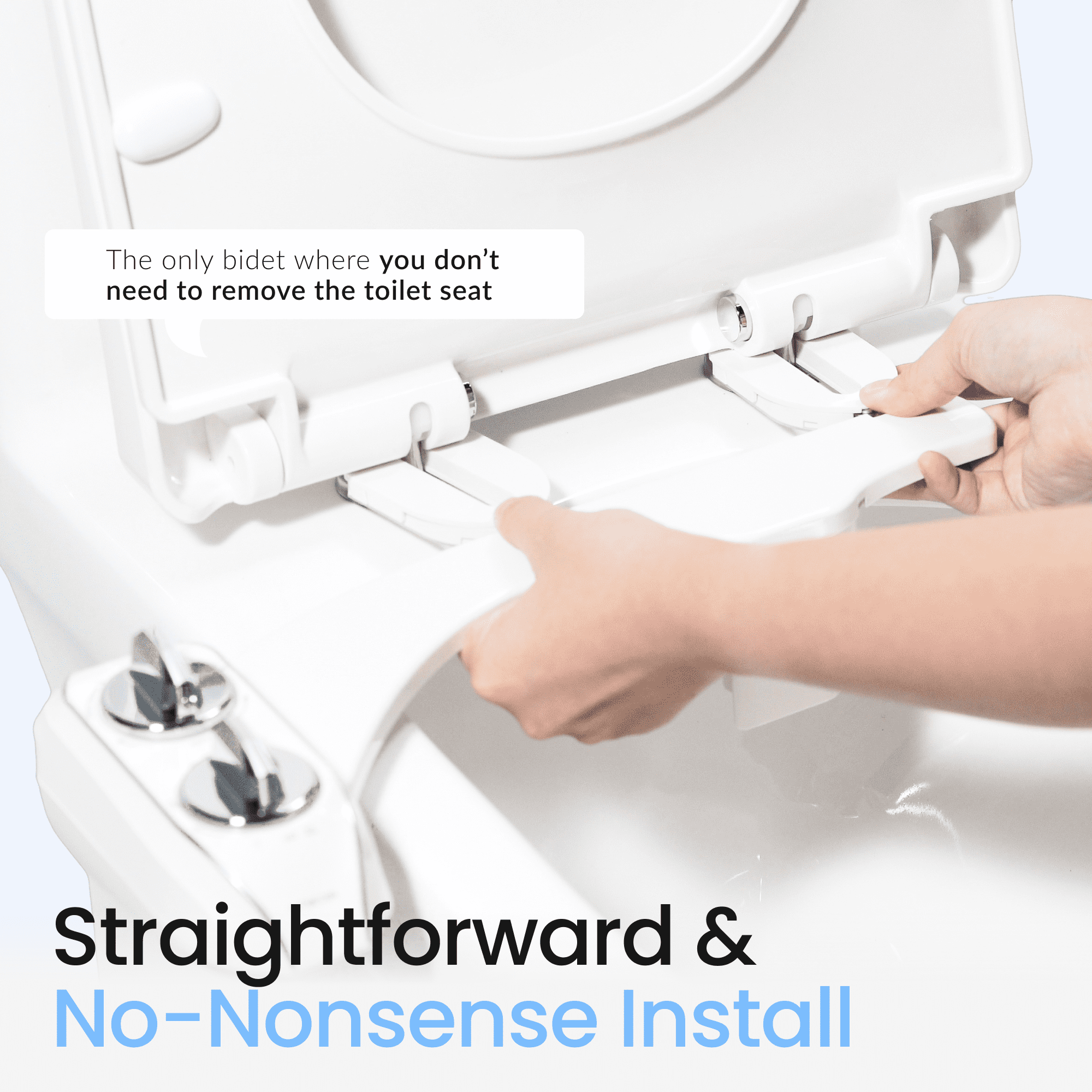 LUXE Bidet NEO 185 Plus - Only Patented Bidet Attachment for Toilet Seat, Innovative Hinges to Clean, Slide-in Easy Install, Advanced 360° Self-Clean, Dual Nozzles, Feminine & Rear Wash (Gold)