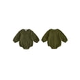 thumbnail image 2 of RUINIXCW Baby Boy Fall Romper Adorable Solid Color Long Sleeve Doll Collar Button Up Jumpsuit, 2 of 9