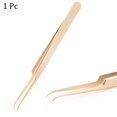 thumbnail image 1 of Pinzas para pestañas de acero inoxidable profesional para extensión de pestañas decoración dorada pinzas para cejas antiestáticas extensión de pestañas Tan Jianjun unisex, 1 of 2