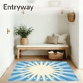thumbnail image 3 of ODIKA 4'x6' Machine Washable Non-Slip Area Rug, Contemporary Faded Sunburst Radial Artistic Watercolor Inspired High Traffic Rug, Blue, 657801, 3 of 7