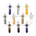 thumbnail image 3 of Natural Angel Wing Crystal Point Hexagonal Column Pendant Bead Stone Healing New, 3 of 5