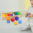 thumbnail image 3 of Bloques de madera apilables, construcción, reconocimiento de colores, juguete de habilidades motoras preescolares 14 piezas irregular, 3 of 9