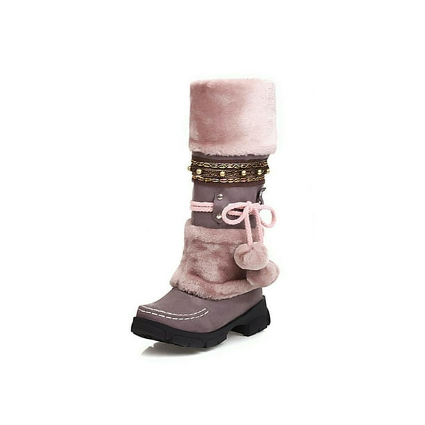 UKAP Ladies Snow Boots Faux Fur Fuzzy Booties Fluffy Winter