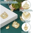 thumbnail image 4 of Rack Plating Brass Pendants Sacred Heart Charms Cadmium Free & Lead Free Long-Lasting Plated with Jump Ring Real 18K Gold Plated 16~37x11~25.5x2~4mm Hole: 3.2mm 4pcs/style, 4 of 6