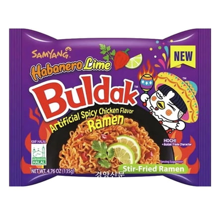 (Pack of 8) Samyang Ramen Spicy Chicken Hot & Lime 24.5 oz