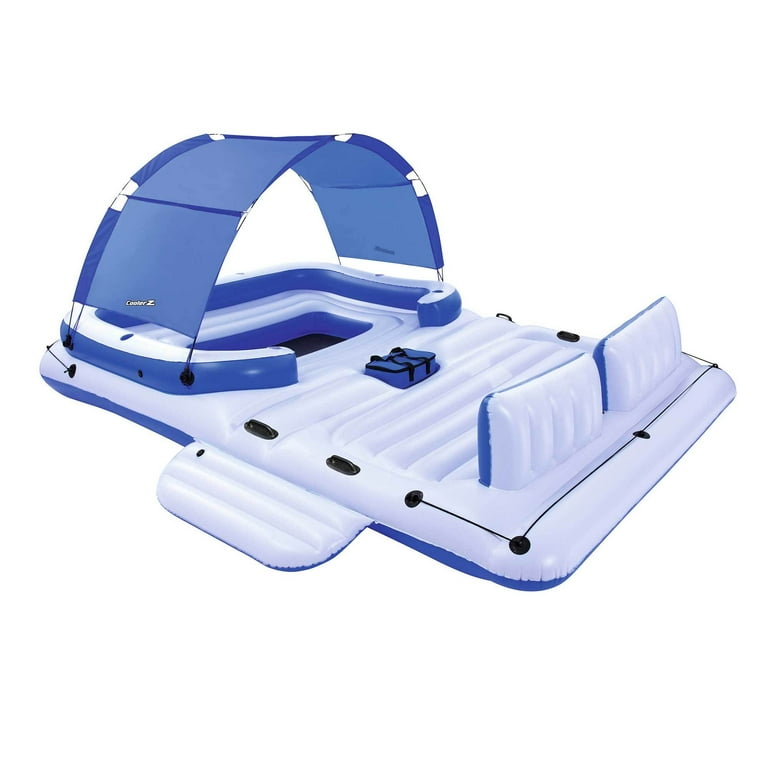 Bestway coolerz tropical breeze 6 person floating island sale pool lake raft lounge