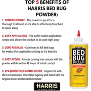 Harris Famous Roach Tablets Bed Bug Killer Powder - Diatomaceous Earth, Fast Kill - 2 Pack, 8oz