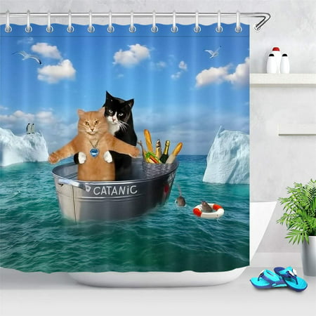 Lb Funny Cat Shower Curtain Cute Kitten, Funny Cat Shower Curtain