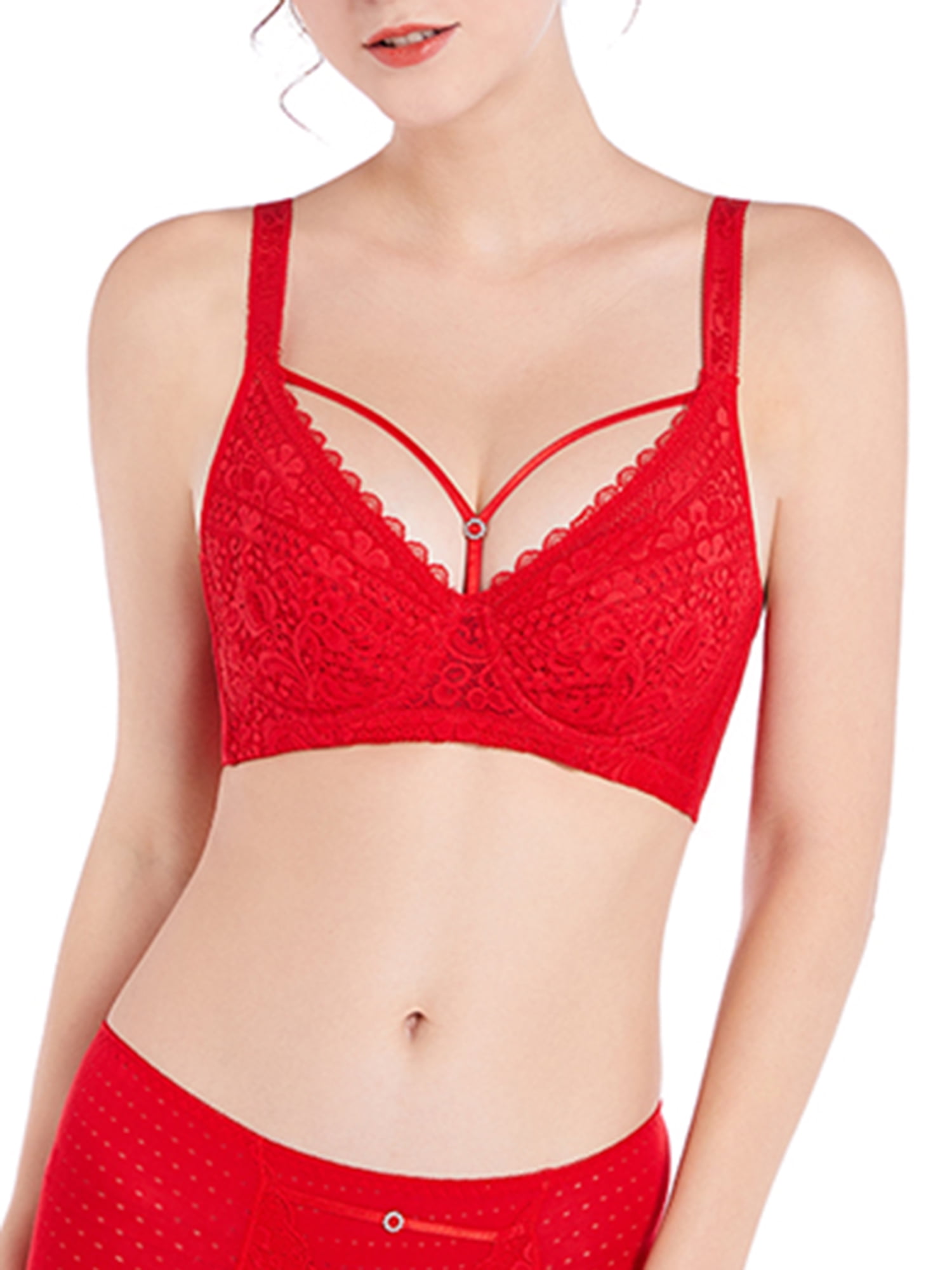 Tomshoo Women Plus Size Bra Lace Thin Padded with Underwire Bras