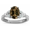 thumbnail image 2 of Star K � Oval 8x6 Genuine Smoky Quartz Marquee Design Engagement Promise Ring, 2 of 9