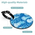 thumbnail image 4 of 2Pcs Leather Round Jellyfish Cruise Luggage Tag with Privacy Cover and Name ID Tag - Suitable for Travel Handbags Backpacks School Bags Luggage Tags, 4 of 7