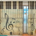 thumbnail image 2 of FREEAMG Vintage Music Note Piano Sheer Curtains Window Voile Panels Drapes Tulle Curtains Semi Sheer Curtains 78 Inches Long for Living Room Bedroom, Set of 2, 2 of 4