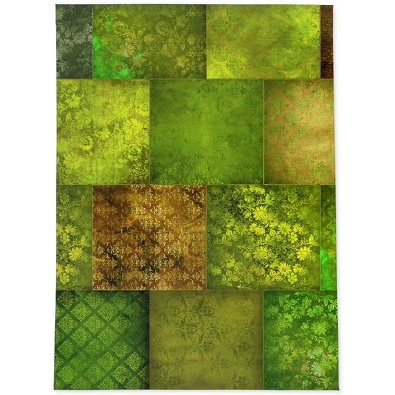 ECLECTIC BOHEMIAN PATCHWORK CILANTRO Outdoor Rug By Kavka Designs