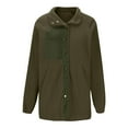 thumbnail image 7 of Kaemgyyd Fleece Jacket for Women Solid Color Collar Button down Coat Fuzzy Long Sleeve Warm Outwear Fall Winter, 7 of 7