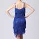 thumbnail image 4 of ICHUANYI Clearance Women's Fashion Suspender Crewneck Sequin Feather Sleeveless Solid Mini Dress(Blue, M) ICHUANYI WER2023080911839, 4 of 9