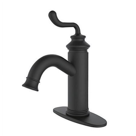 LS5410RL Royale Robinet de Lavabo Monobloc à Poignée Unique, Noir Mat