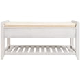 thumbnail image 4 of Shoe Rack with Cushioned Seat and Drawers, Multipurpose Entryway Storage Bench (White), 4 of 37