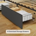 thumbnail image 5 of Asofer Queen Size Bed Frame with 4 Storage Drawer on Wheels, Upholstered Headboard Adjustable, for Home Bedroom, 5 of 13