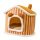 thumbnail image 5 of Cama para gatos, casa para dormir, casas para cachorros, tienda de campaña para gatos, cálida, cómoda, extraíble, antideslizante Marrón, 5 of 8