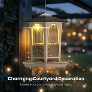 MrCrafts Solar Bird Feeder for Outdoors 2 Pack - Attract Cardinals & Wild birds - Garden Decor Gift for Women