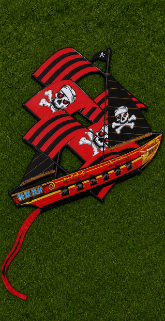 3-D P-51 Pirate Ship SuperSized Nylon Kite 35 inch length